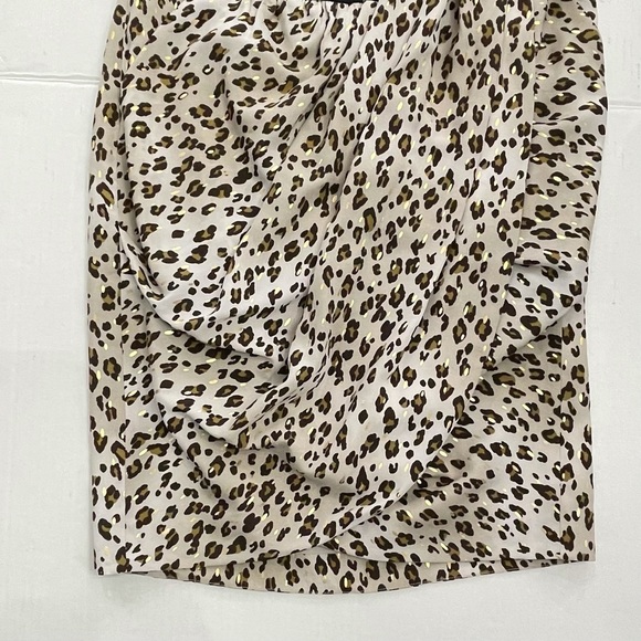 Reiss Leopard Cheetah Strapless Dress Wrap Black Waist Band  size 4 - Picture 9 of 12